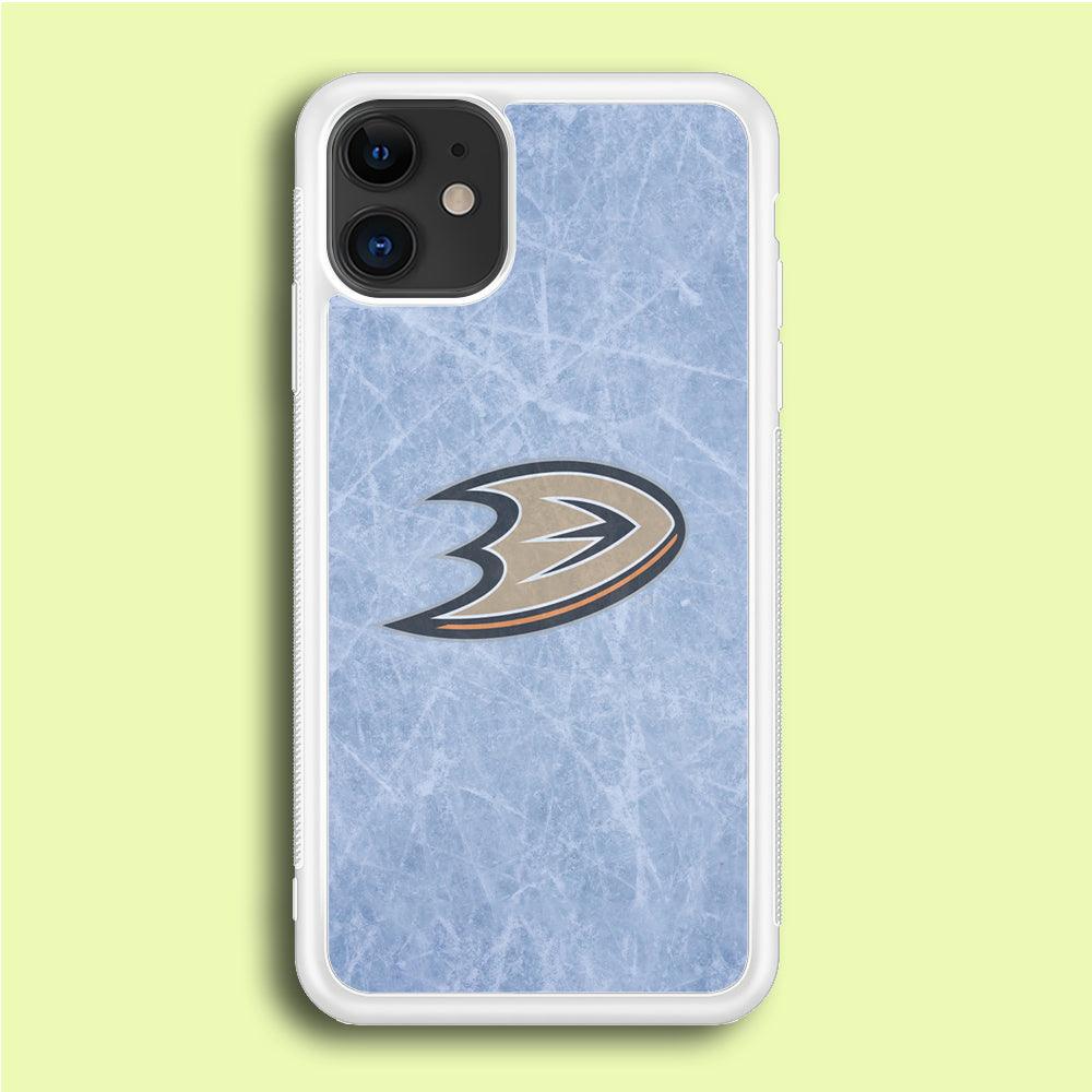 Hockey Anaheim Ducks NHL 001 iPhone 12 Mini Case-Rubber / White (2D Case)-Xtracase