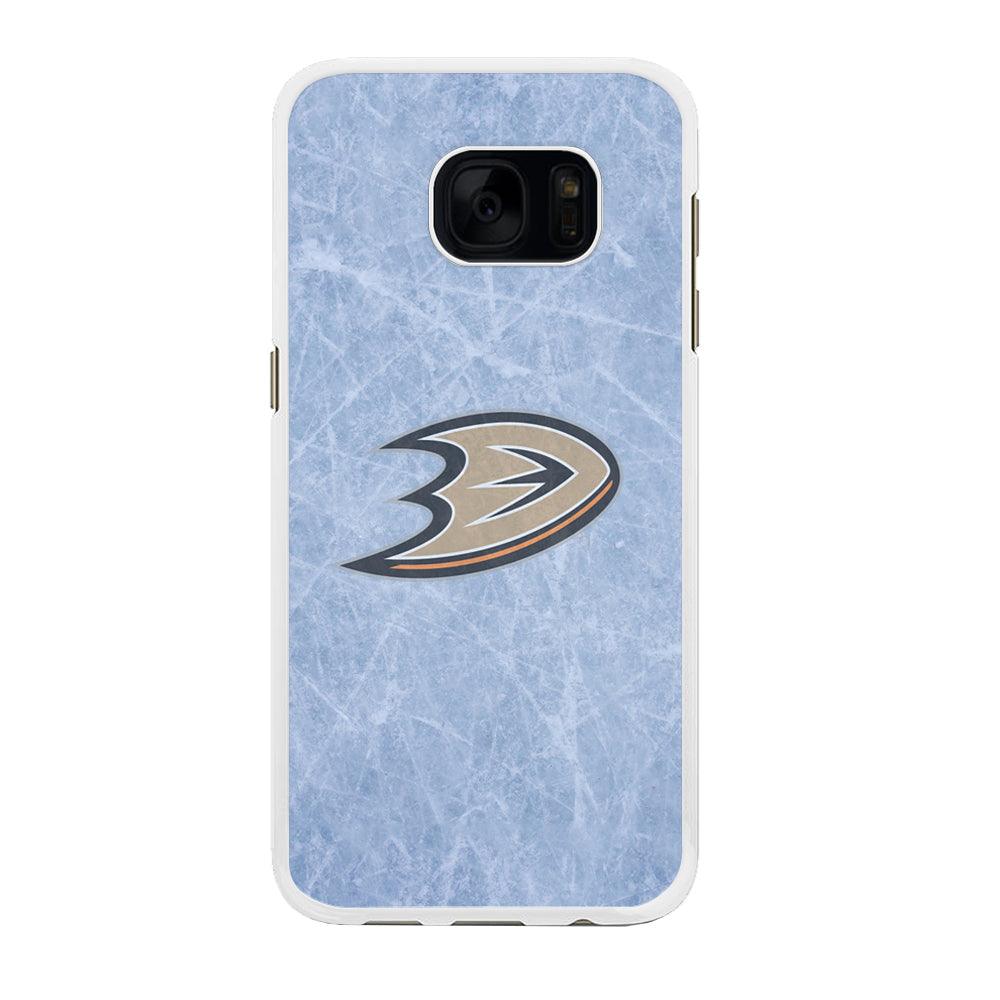 Hockey Anaheim Ducks NHL 001 Samsung Galaxy S7 Edge Case-Rubber / White (2D Case)-Xtracase