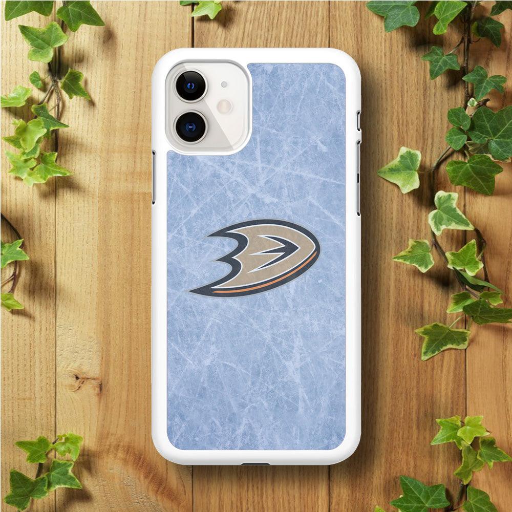 Hockey Anaheim Ducks NHL 001 iPhone 11 Case-Rubber / White (2D Case)-Xtracase