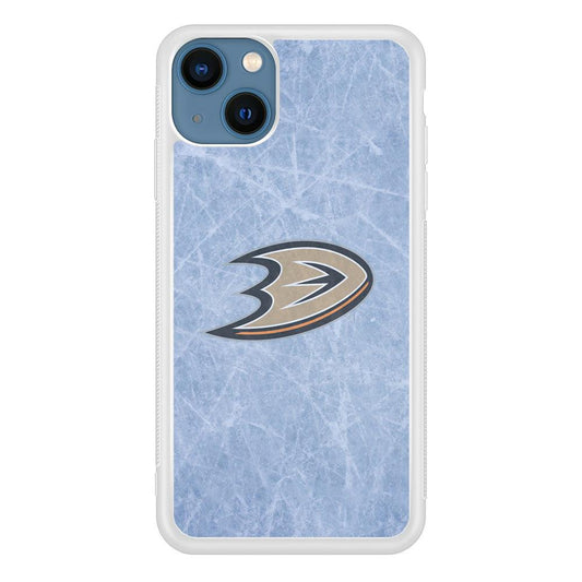 Hockey Anaheim Ducks NHL 001 iPhone 13 Mini Case-Rubber / White (2D Case)-Xtracase
