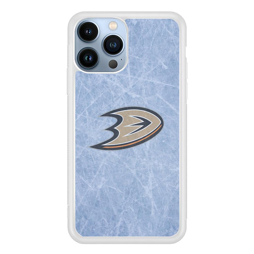 Hockey Anaheim Ducks NHL 001 iPhone 13 Pro Max Case-Rubber / White (2D Case)-Xtracase