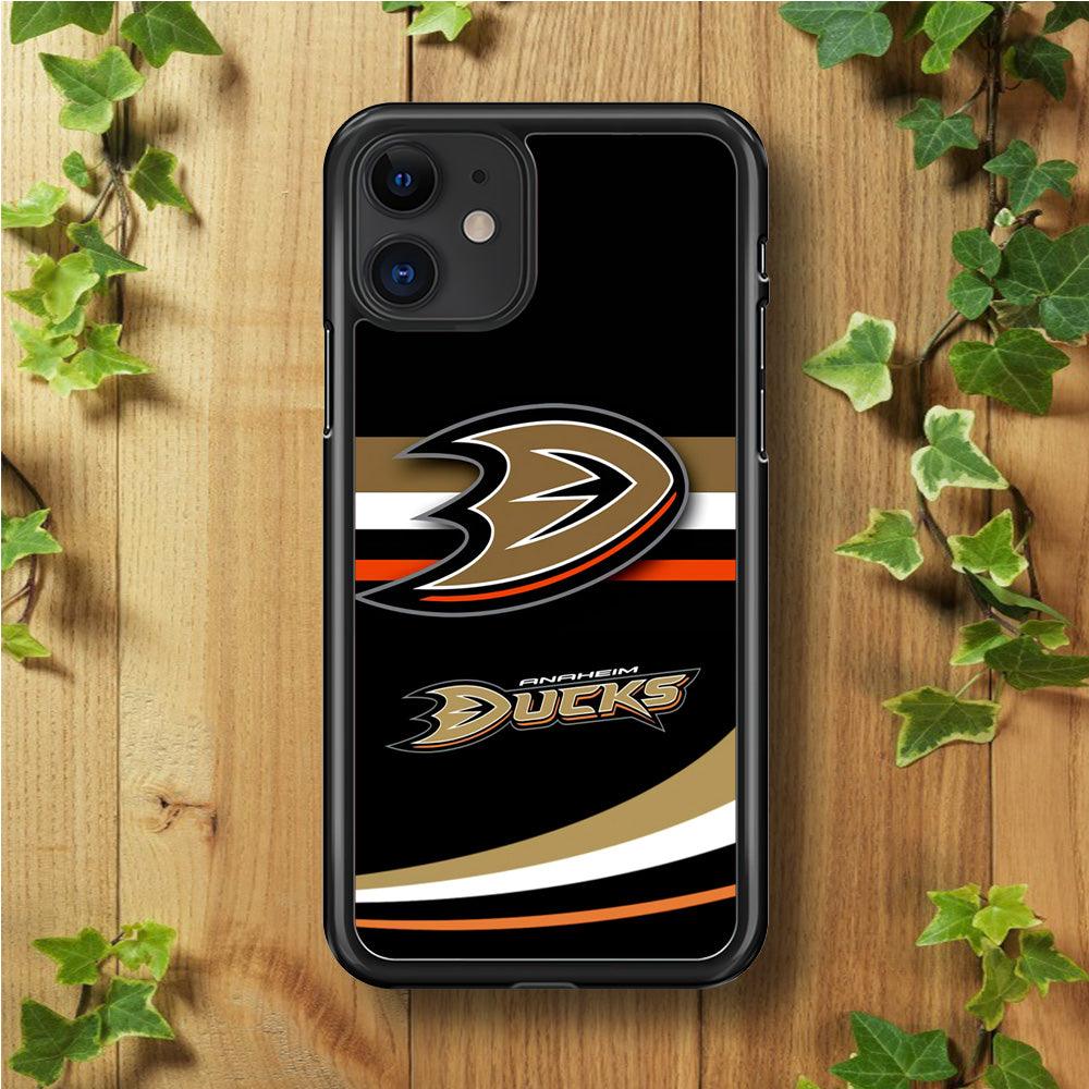 Hockey Anaheim Ducks NHL 002 iPhone 11 Case-Rubber / Black (2D Case)-Xtracase