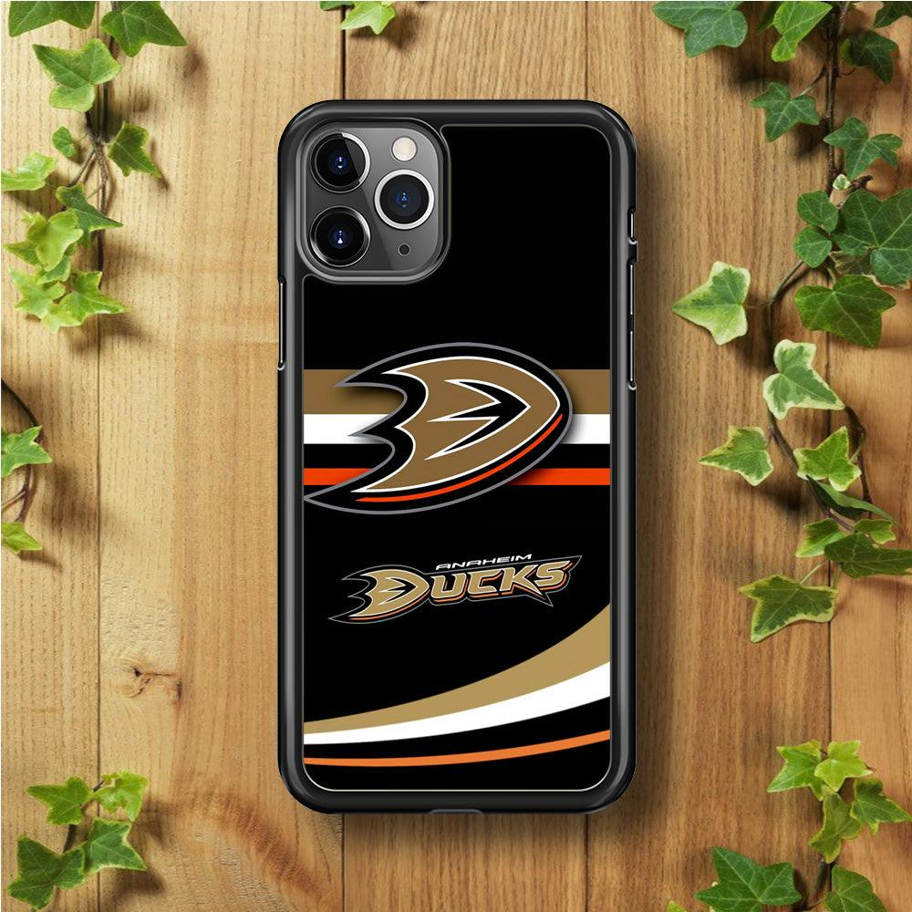 Hockey Anaheim Ducks NHL 002 iPhone 11 Pro Max Case-Rubber / Black (2D Case)-Xtracase