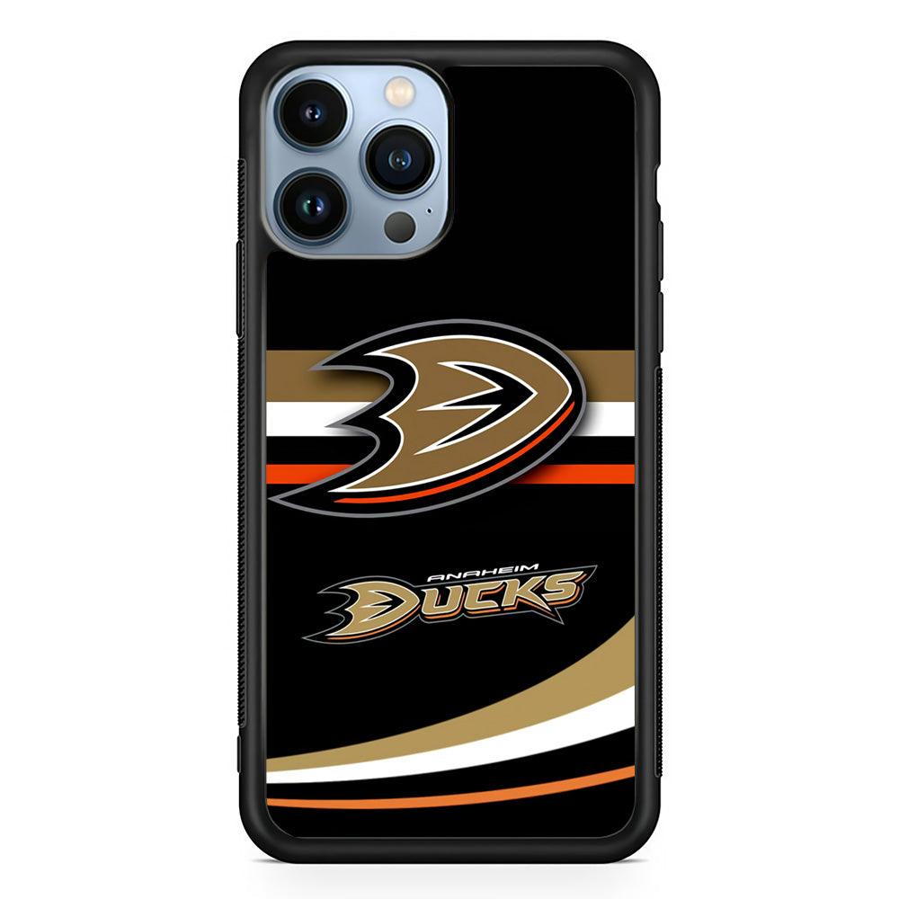 Hockey Anaheim Ducks NHL 002 iPhone 13 Pro Case-Rubber / Black (2D Case)-Xtracase
