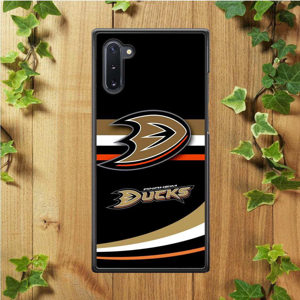 Hockey Anaheim Ducks NHL 002 Samsung Galaxy Note 10 Case-Rubber / Black (2D Case)-Xtracase