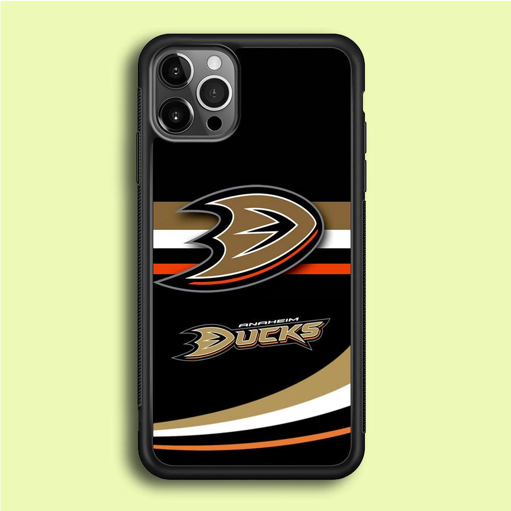 Hockey Anaheim Ducks NHL 002 iPhone 12 Pro Max Case-Rubber / Black (2D Case)-Xtracase