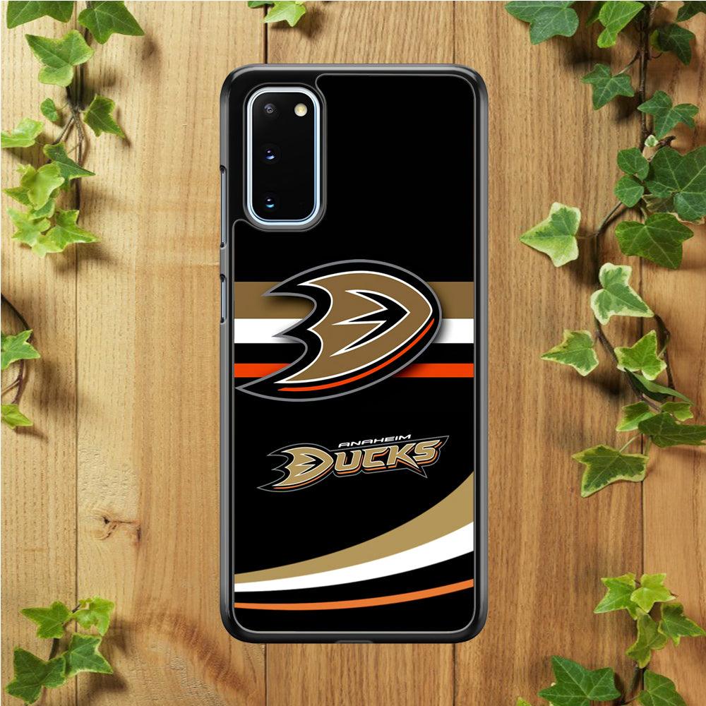 Hockey Anaheim Ducks NHL 002 Samsung Galaxy S20 Case-Rubber / White (2D Case)-Xtracase