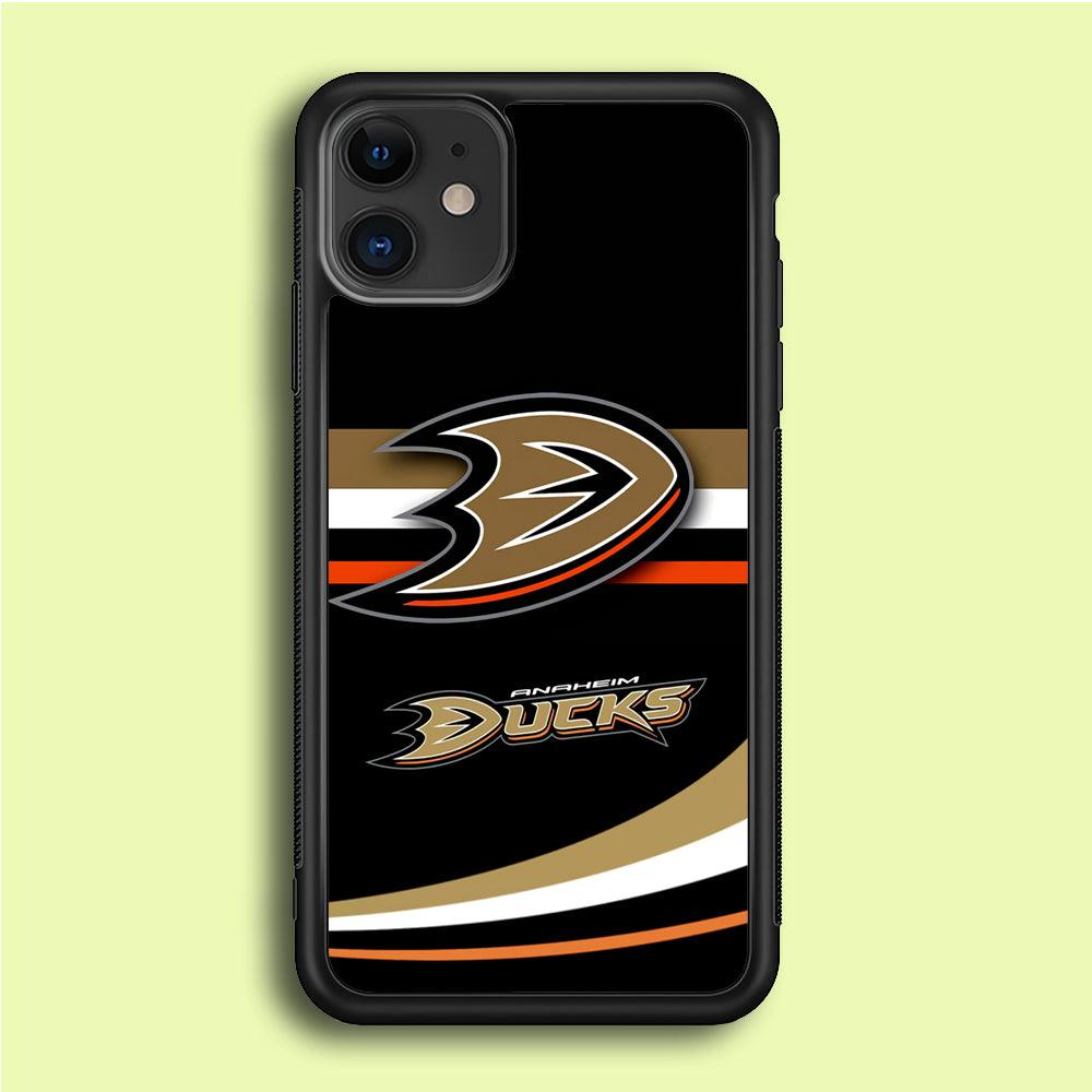 Hockey Anaheim Ducks NHL 002 iPhone 12 Mini Case-Rubber / Black (2D Case)-Xtracase