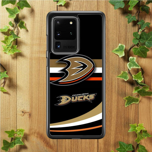 Hockey Anaheim Ducks NHL 002 Samsung Galaxy S20 Ultra Case-Rubber / White (2D Case)-Xtracase