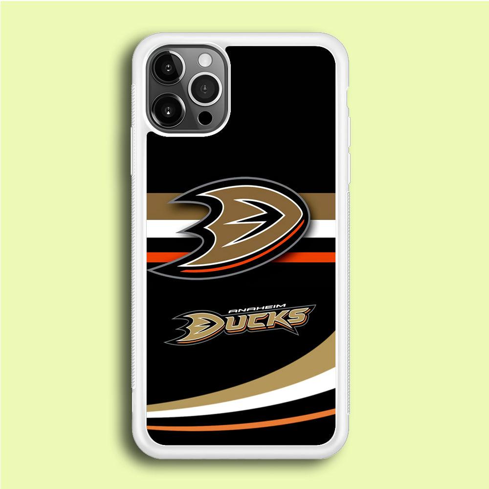 Hockey Anaheim Ducks NHL 002 iPhone 12 Pro Case-Rubber / White (2D Case)-Xtracase