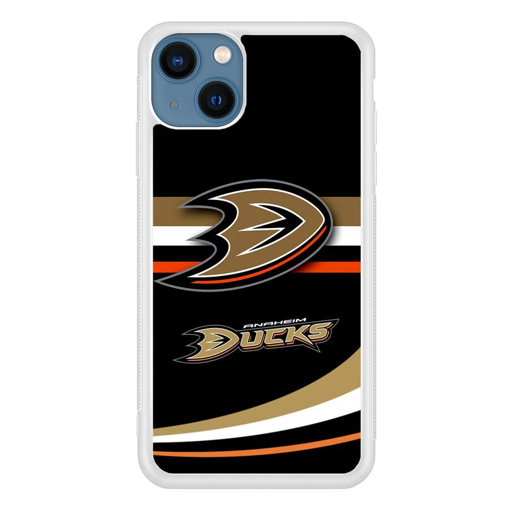 Hockey Anaheim Ducks NHL 002 iPhone 13 Case-Rubber / White (2D Case)-Xtracase