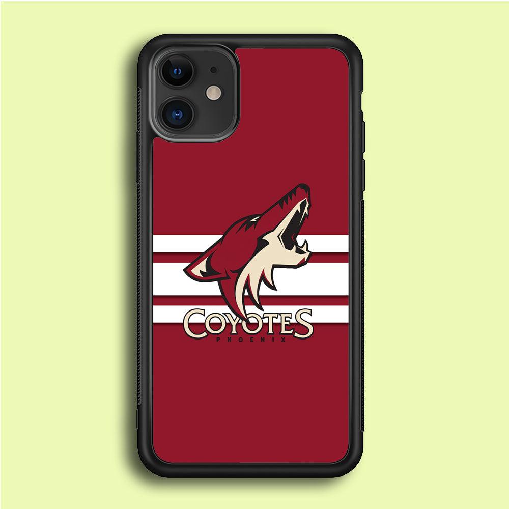 Hockey Arizona Coyotes NHL 001 iPhone 12 Case-Rubber / Black (2D Case)-Xtracase