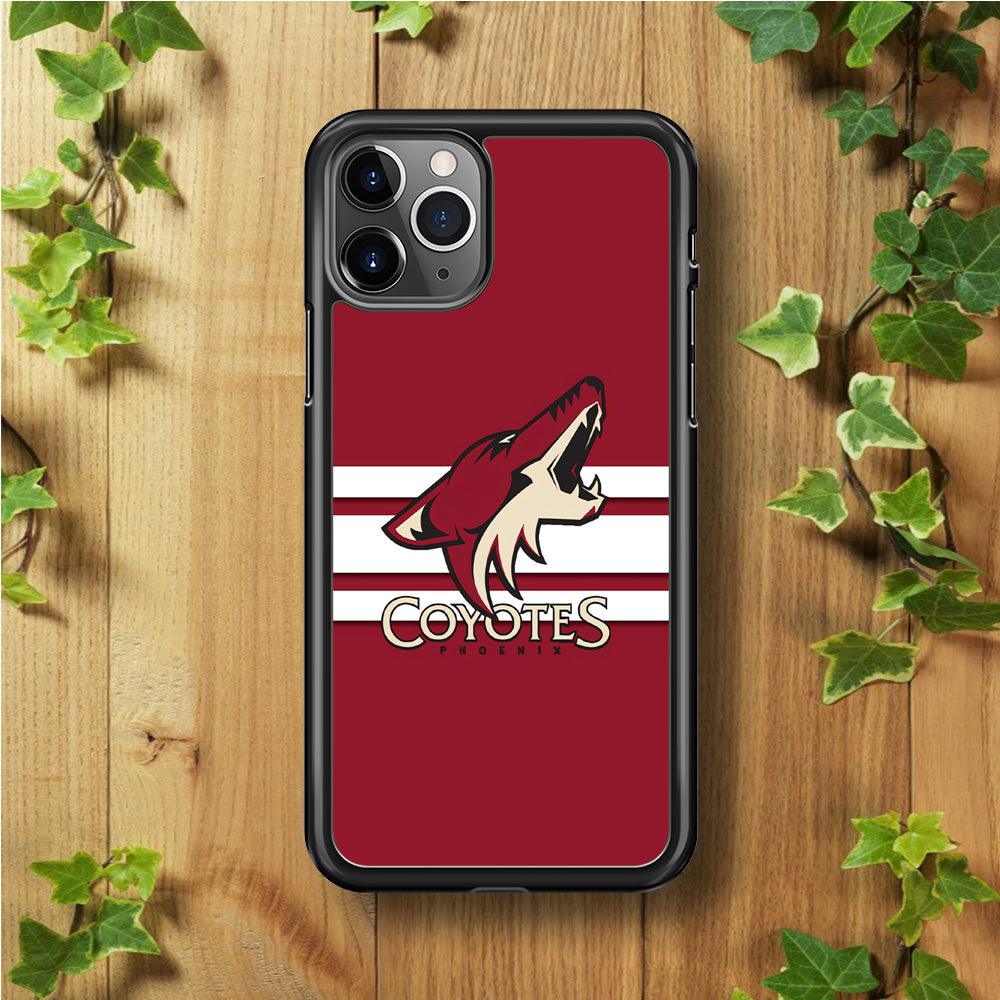 Hockey Arizona Coyotes NHL 001 iPhone 11 Pro Max Case-Rubber / Black (2D Case)-Xtracase