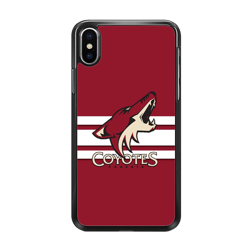 Hockey Arizona Coyotes NHL 001 iPhone Xs Max Case-Rubber / Black (2D Case)-Xtracase