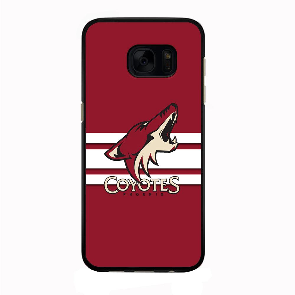 Hockey Arizona Coyotes NHL 001 Samsung Galaxy S7 Edge Case-Rubber / Black (2D Case)-Xtracase