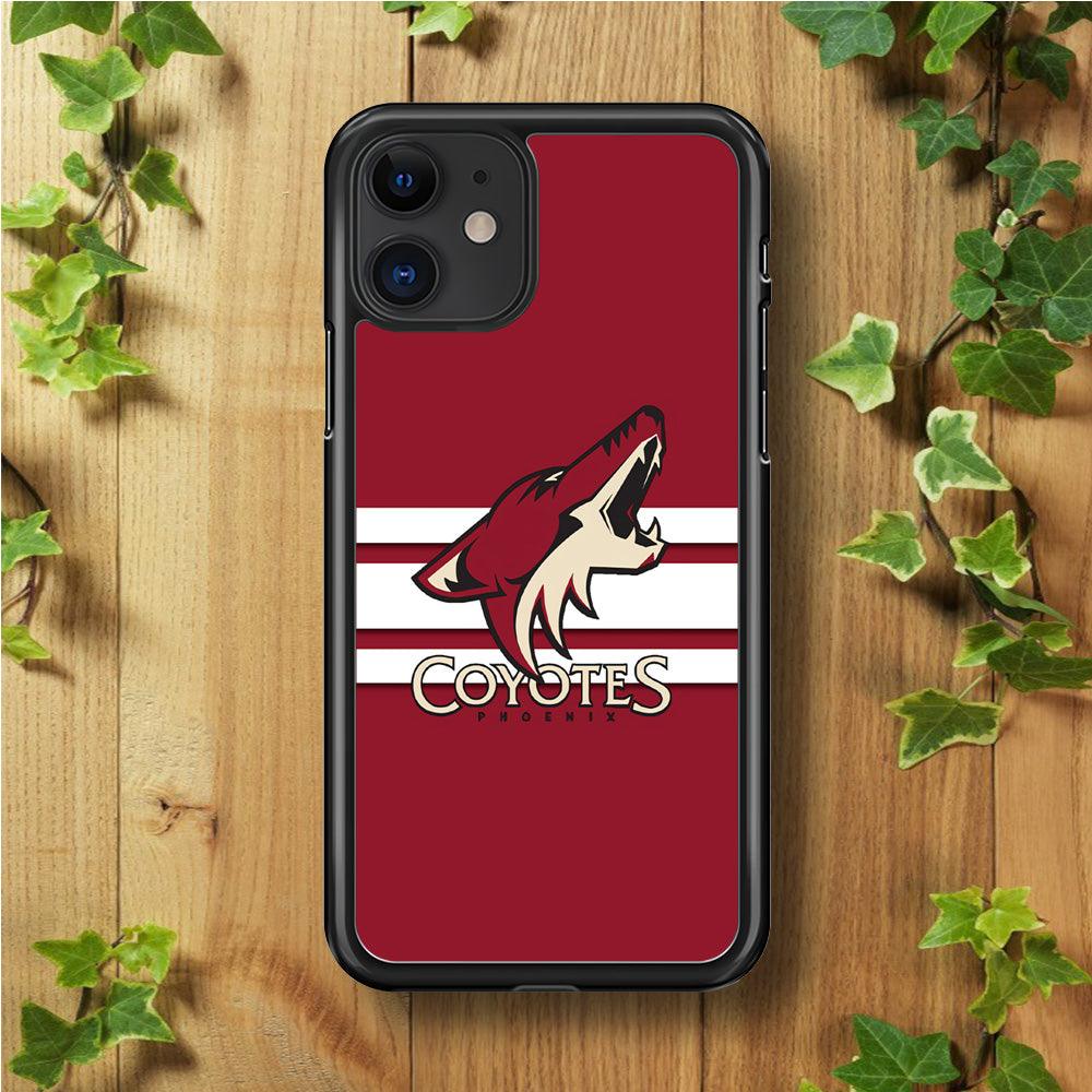 Hockey Arizona Coyotes NHL 001 iPhone 11 Case-Rubber / Black (2D Case)-Xtracase