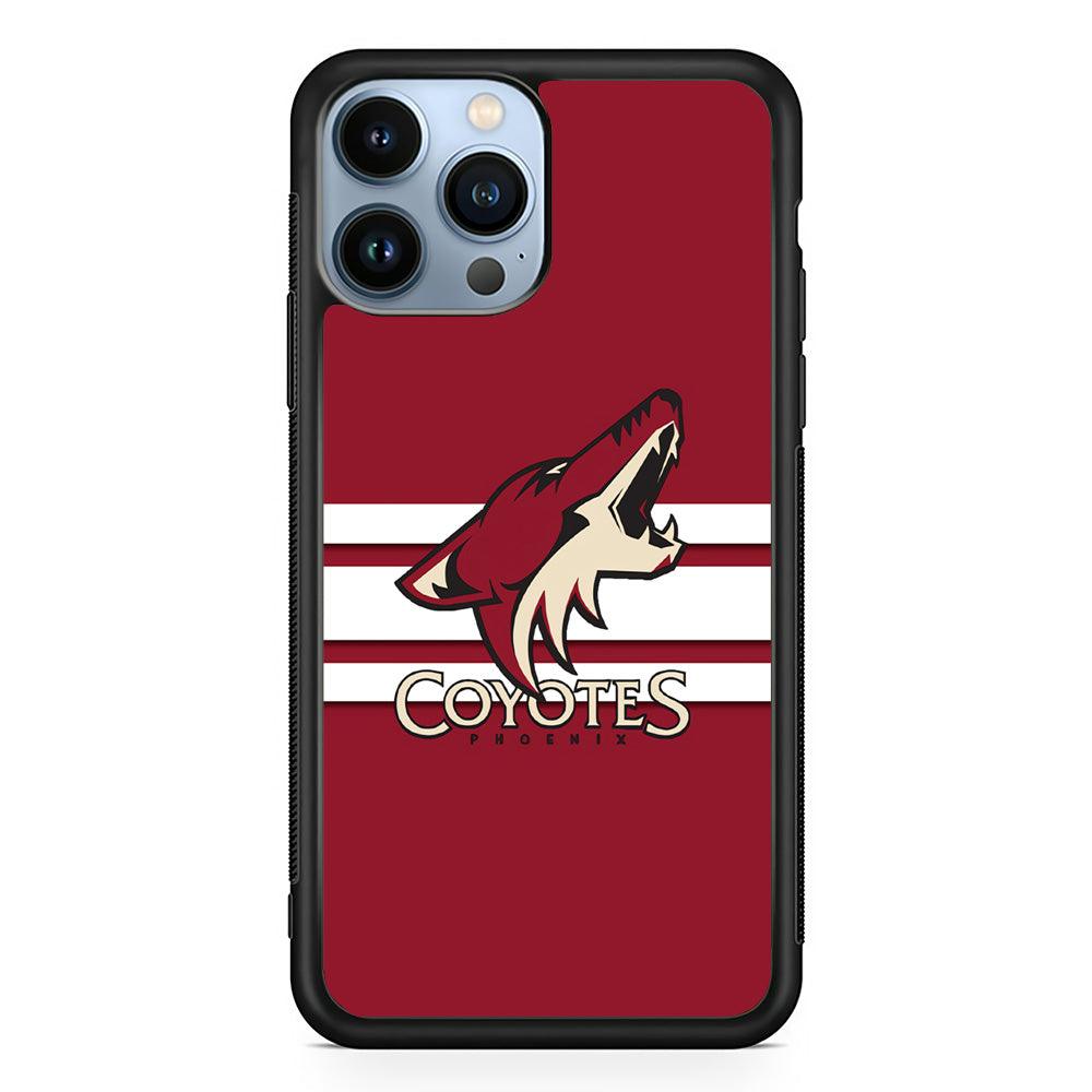 Hockey Arizona Coyotes NHL 001 iPhone 13 Pro Max Case-Rubber / Black (2D Case)-Xtracase