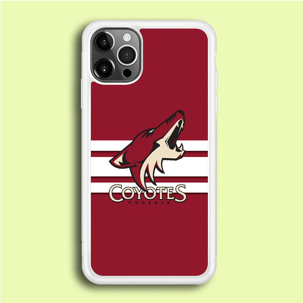 Hockey Arizona Coyotes NHL 001 iPhone 12 Pro Case-Rubber / White (2D Case)-Xtracase