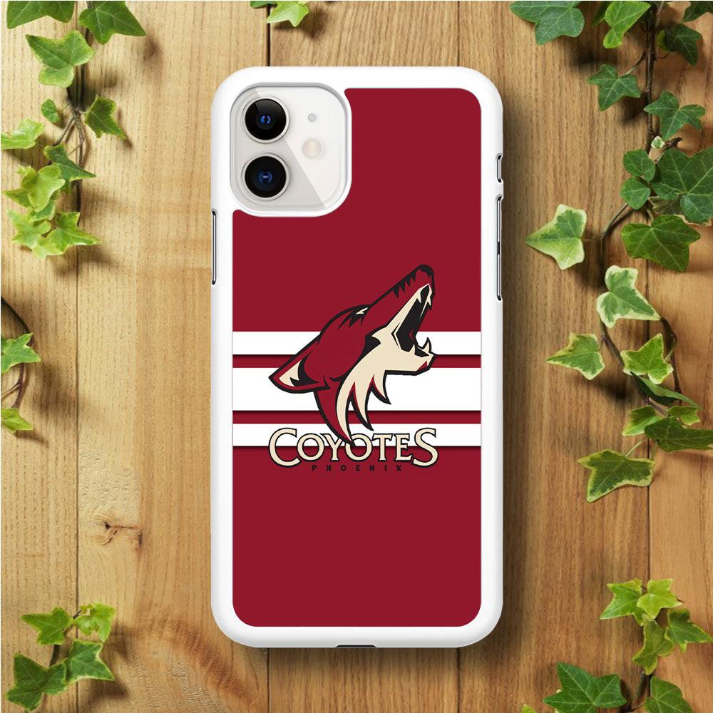 Hockey Arizona Coyotes NHL 001 iPhone 11 Case-Rubber / White (2D Case)-Xtracase