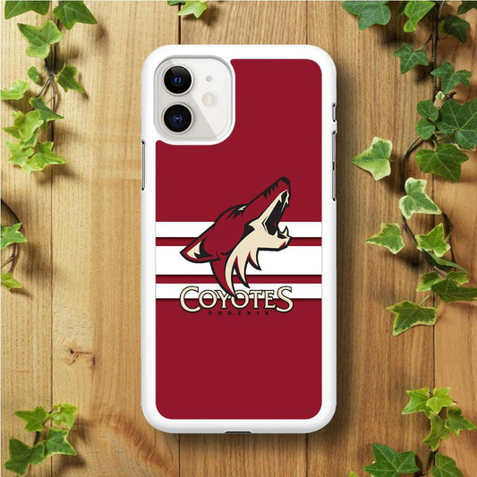 Hockey Arizona Coyotes NHL 001 iPhone 11 Case-Rubber / White (2D Case)-Xtracase