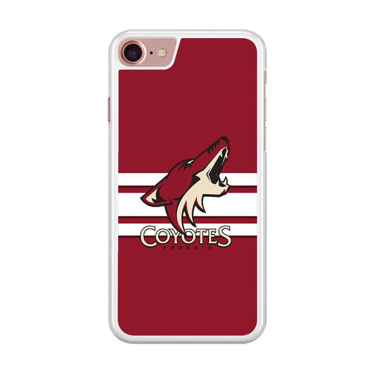 Hockey Arizona Coyotes NHL 001 iPhone SE 2020 Case-Rubber / White (2D Case)-Xtracase