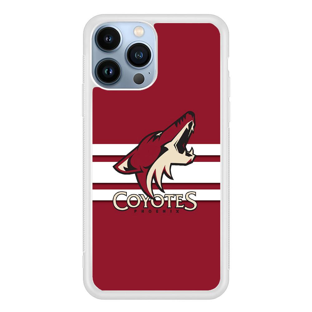 Hockey Arizona Coyotes NHL 001 iPhone 13 Pro Case-Rubber / White (2D Case)-Xtracase
