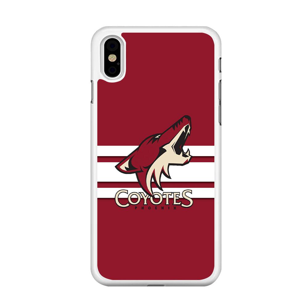 Hockey Arizona Coyotes NHL 001 iPhone Xs Max Case-Rubber / White (2D Case)-Xtracase