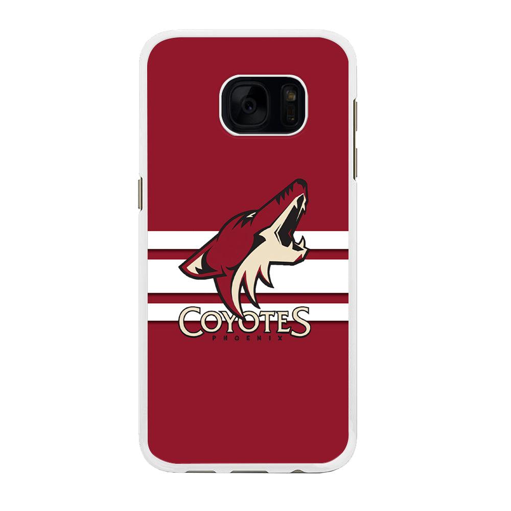 Hockey Arizona Coyotes NHL 001 Samsung Galaxy S7 Edge Case-Rubber / White (2D Case)-Xtracase