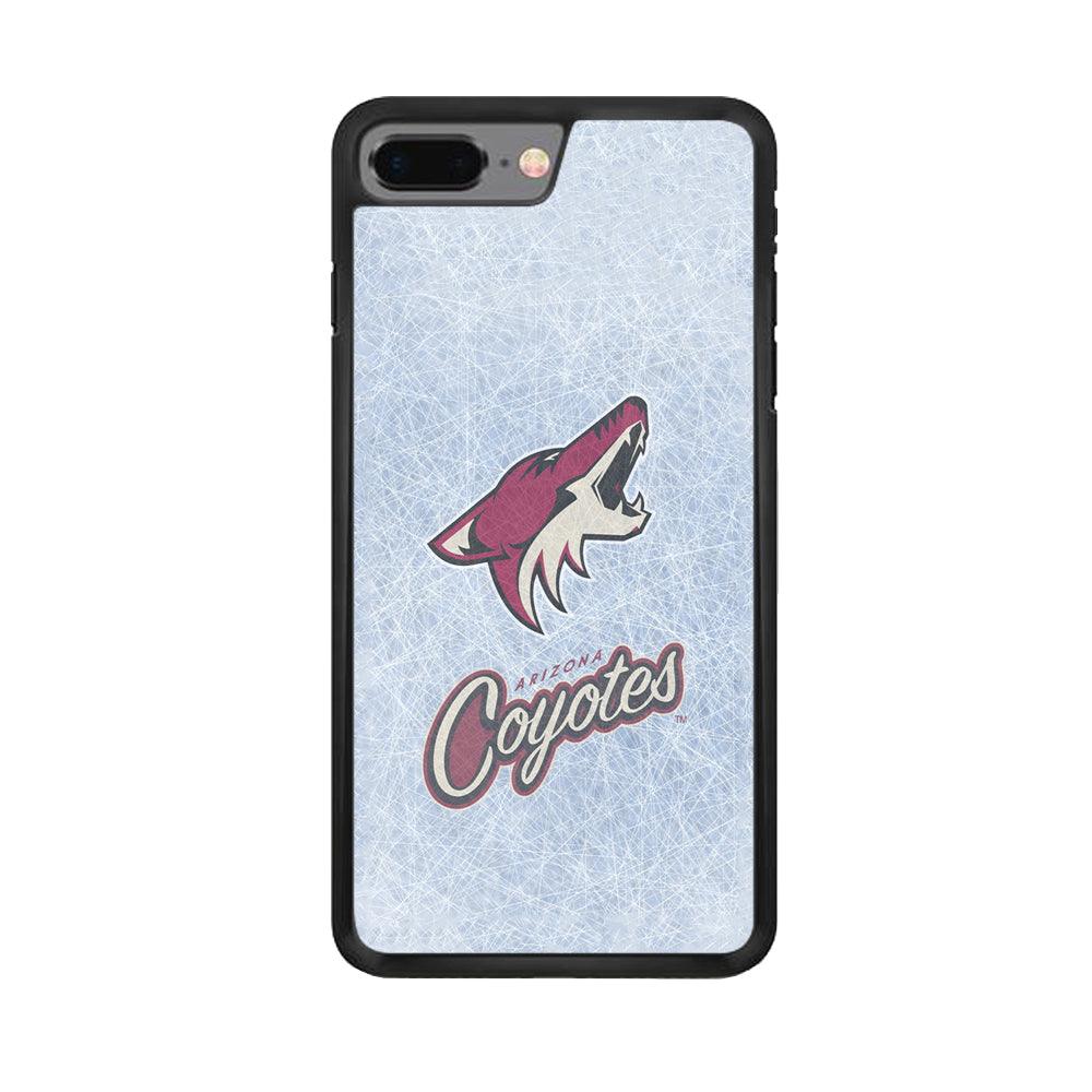 Hockey Arizona Coyotes NHL 002 iPhone 8 Plus Case-Rubber / Black (2D Case)-Xtracase