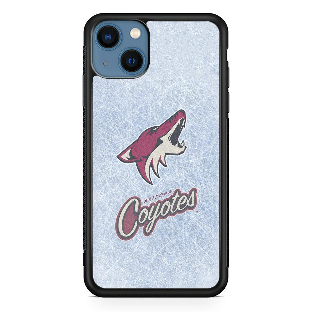 Hockey Arizona Coyotes NHL 002 iPhone 13 Mini Case-Rubber / Black (2D Case)-Xtracase