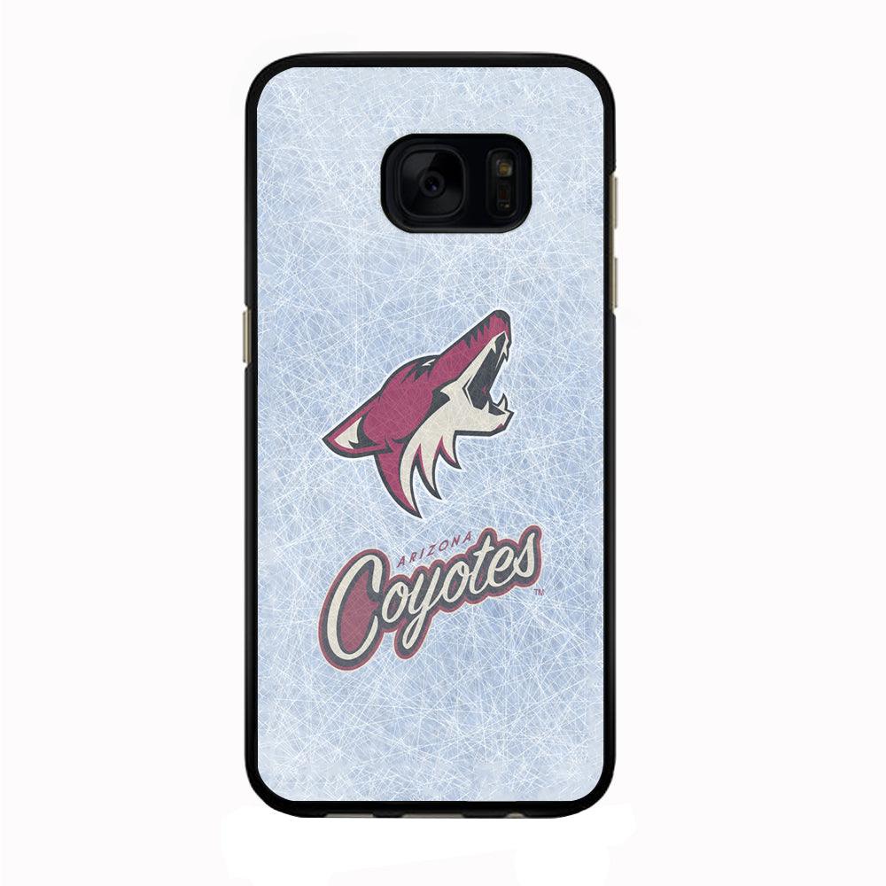 Hockey Arizona Coyotes NHL 002 Samsung Galaxy S7 Edge Case-Rubber / Black (2D Case)-Xtracase