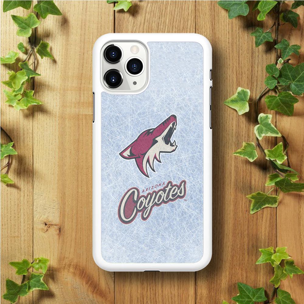 Hockey Arizona Coyotes NHL 002 iPhone 11 Pro Case-Rubber / White (2D Case)-Xtracase