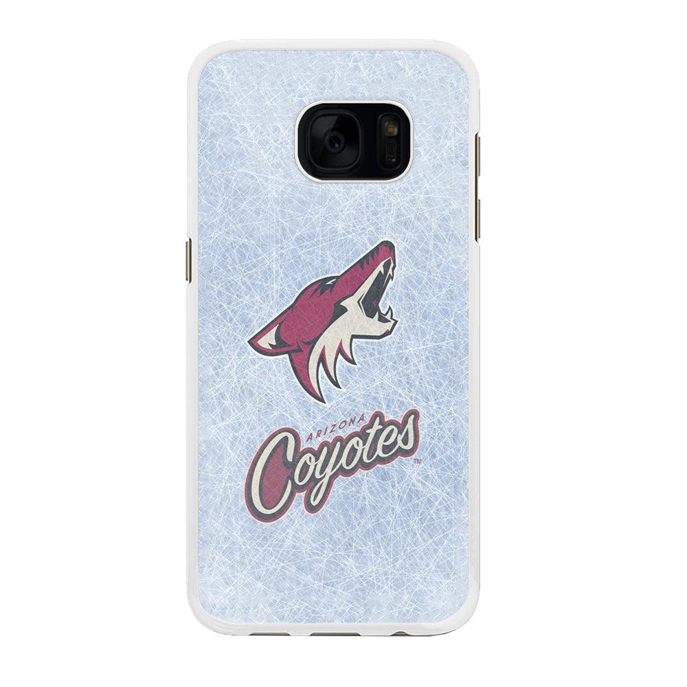 Hockey Arizona Coyotes NHL 002 Samsung Galaxy S7 Edge Case-Rubber / White (2D Case)-Xtracase