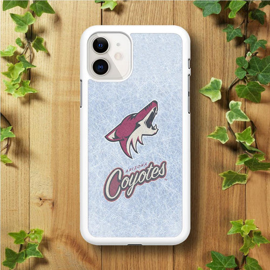 Hockey Arizona Coyotes NHL 002 iPhone 11 Case-Rubber / White (2D Case)-Xtracase