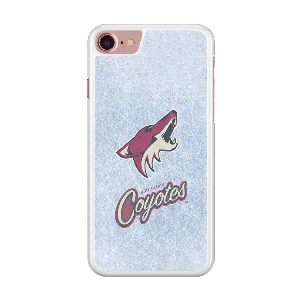 Hockey Arizona Coyotes NHL 002 iPhone SE 2020 Case-Rubber / White (2D Case)-Xtracase