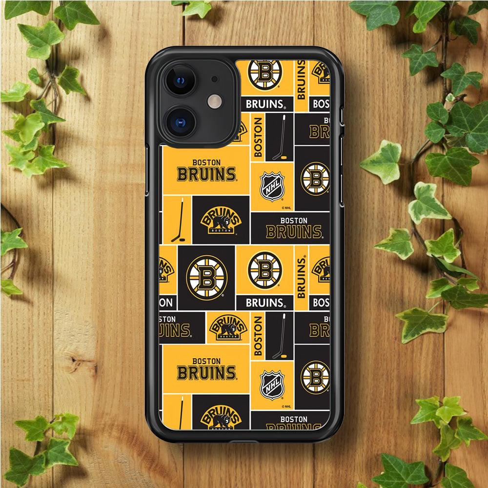 Hockey Boston Bruins NHL 001 iPhone 11 Case-Rubber / Black (2D Case)-Xtracase