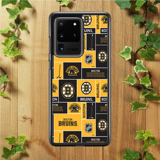 Hockey Boston Bruins NHL 001 Samsung Galaxy S20 Ultra Case-Rubber / White (2D Case)-Xtracase