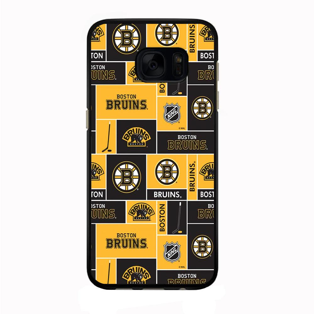 Hockey Boston Bruins NHL 001 Samsung Galaxy S7 Edge Case-Rubber / Black (2D Case)-Xtracase