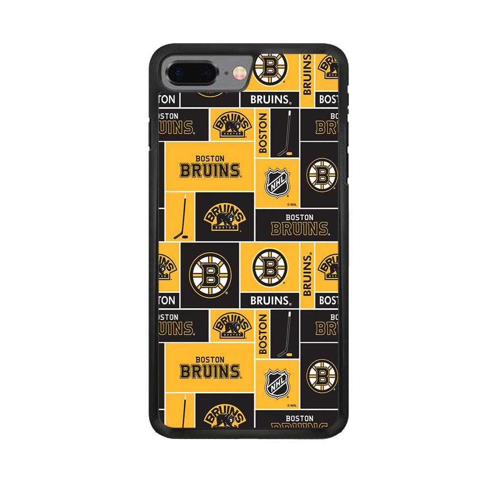 Hockey Boston Bruins NHL 001 iPhone 8 Plus Case-Rubber / Black (2D Case)-Xtracase