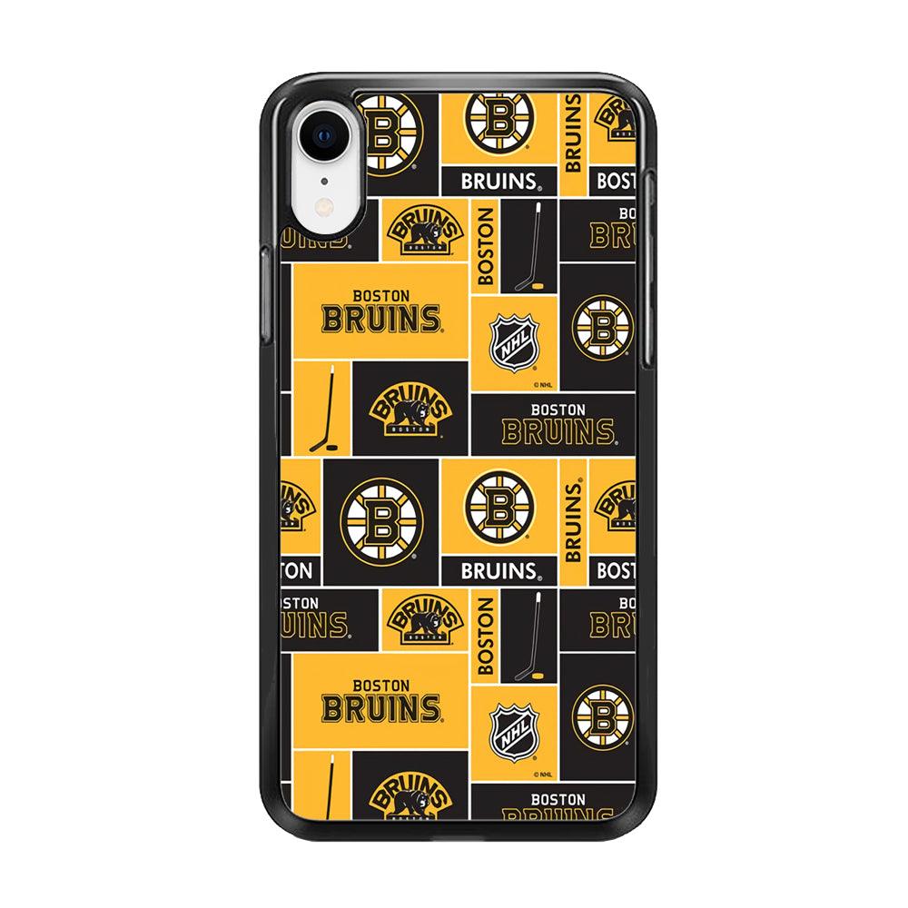 Hockey Boston Bruins NHL 001 iPhone XR Case-Rubber / Black (2D Case)-Xtracase