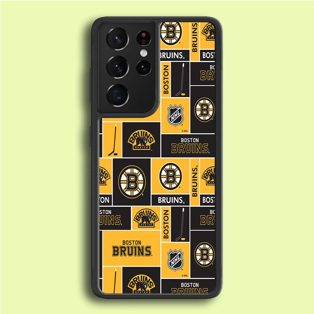 Hockey Boston Bruins NHL 001 Samsung Galaxy S25 Ultra Case-Rubber / Black (2D Case)-Xtracase