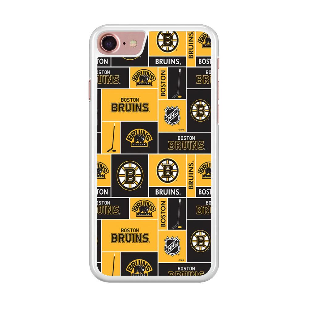 Hockey Boston Bruins NHL 001 iPhone SE 2020 Case-Rubber / White (2D Case)-Xtracase