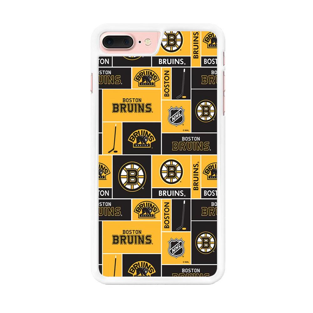Hockey Boston Bruins NHL 001 iPhone 8 Plus Case-Rubber / White (2D Case)-Xtracase
