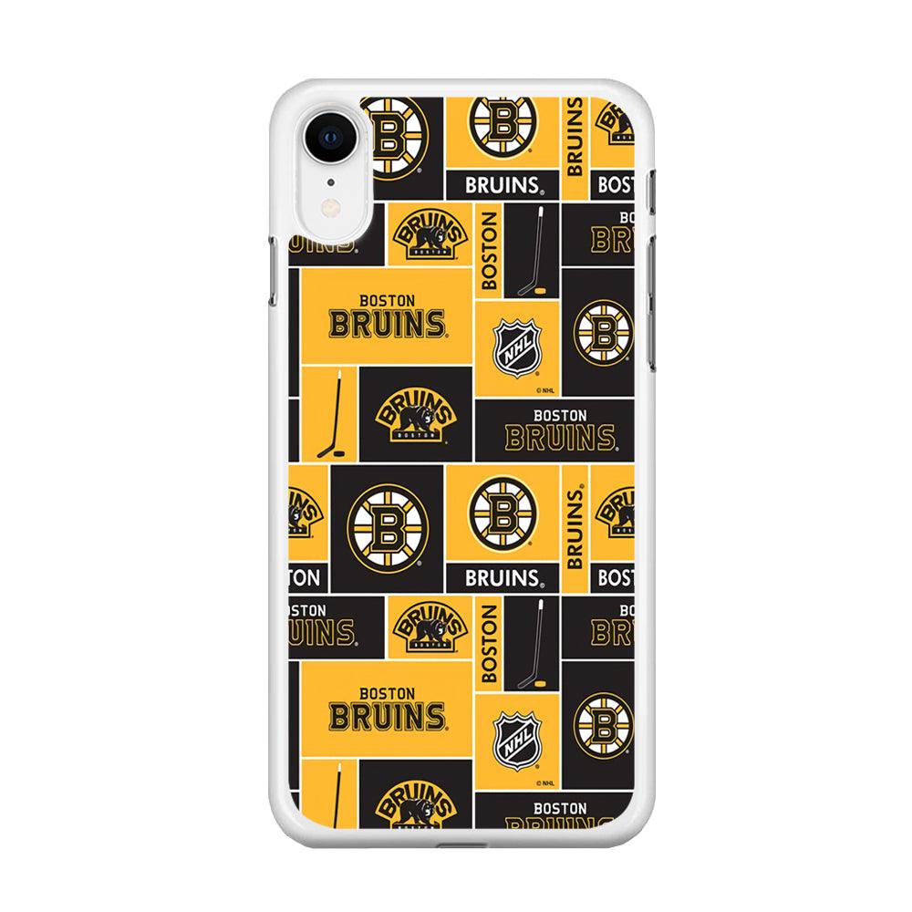 Hockey Boston Bruins NHL 001 iPhone XR Case-Rubber / White (2D Case)-Xtracase