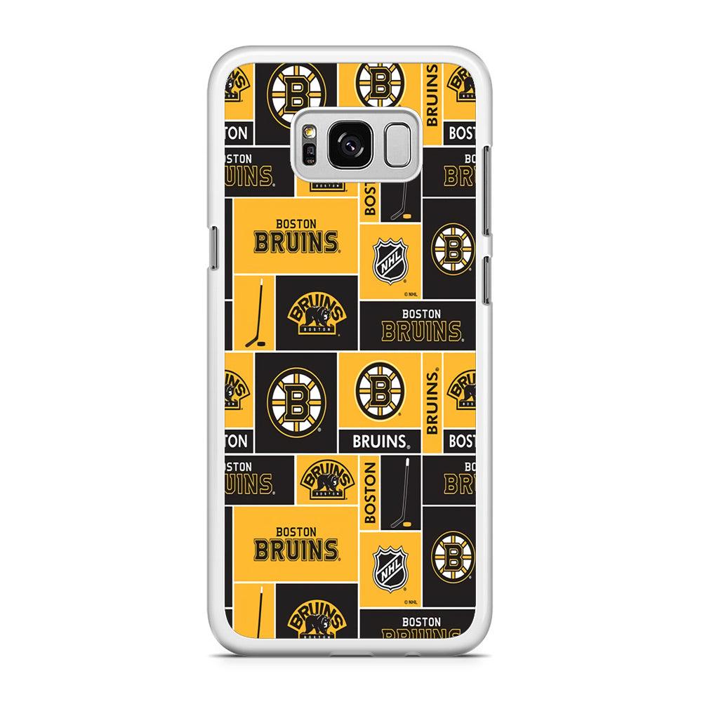 Hockey Boston Bruins NHL 001 Samsung Galaxy S8 Case-Rubber / White (2D Case)-Xtracase