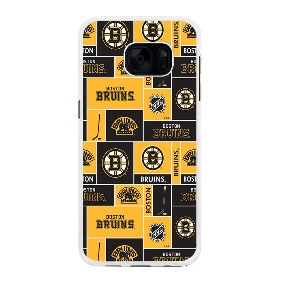 Hockey Boston Bruins NHL 001 Samsung Galaxy S7 Edge Case-Rubber / White (2D Case)-Xtracase