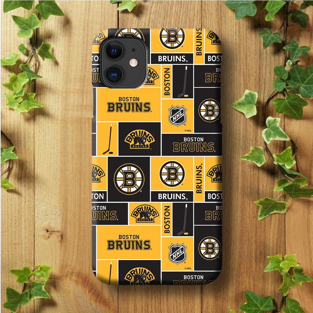 Hockey Boston Bruins NHL 001 iPhone 11 Case-Plastic / Full Wrap (3D Case)-Xtracase