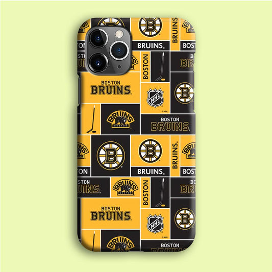 Hockey Boston Bruins NHL 001 iPhone 12 Pro Case-Plastic / Full Wrap (3D Case)-Xtracase
