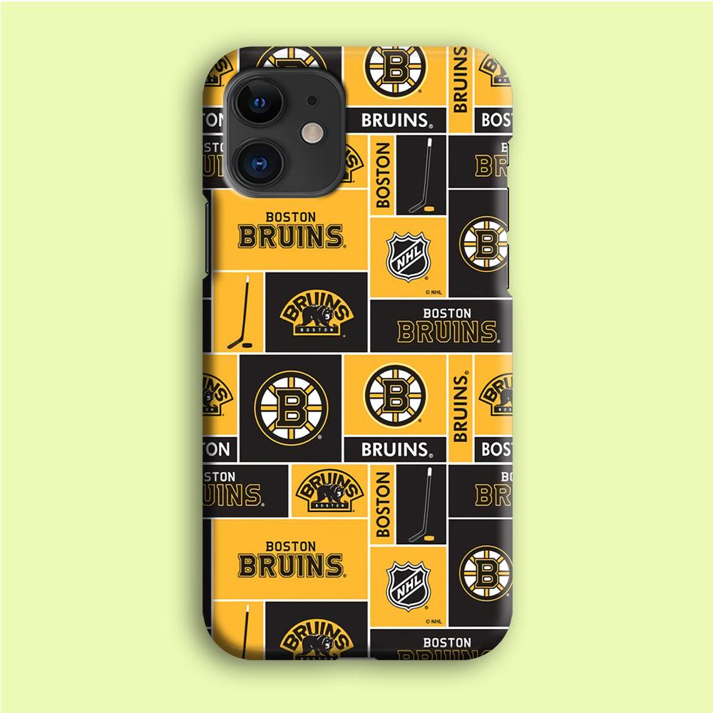 Hockey Boston Bruins NHL 001 iPhone 12 Case-Plastic / Full Wrap (3D Case)-Xtracase
