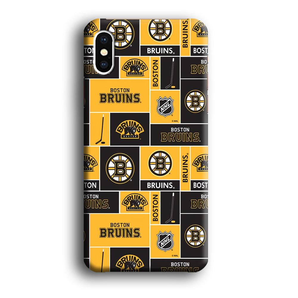Hockey Boston Bruins NHL 001 iPhone Xs Case-Plastic / Full Wrap (3D Case)-Xtracase